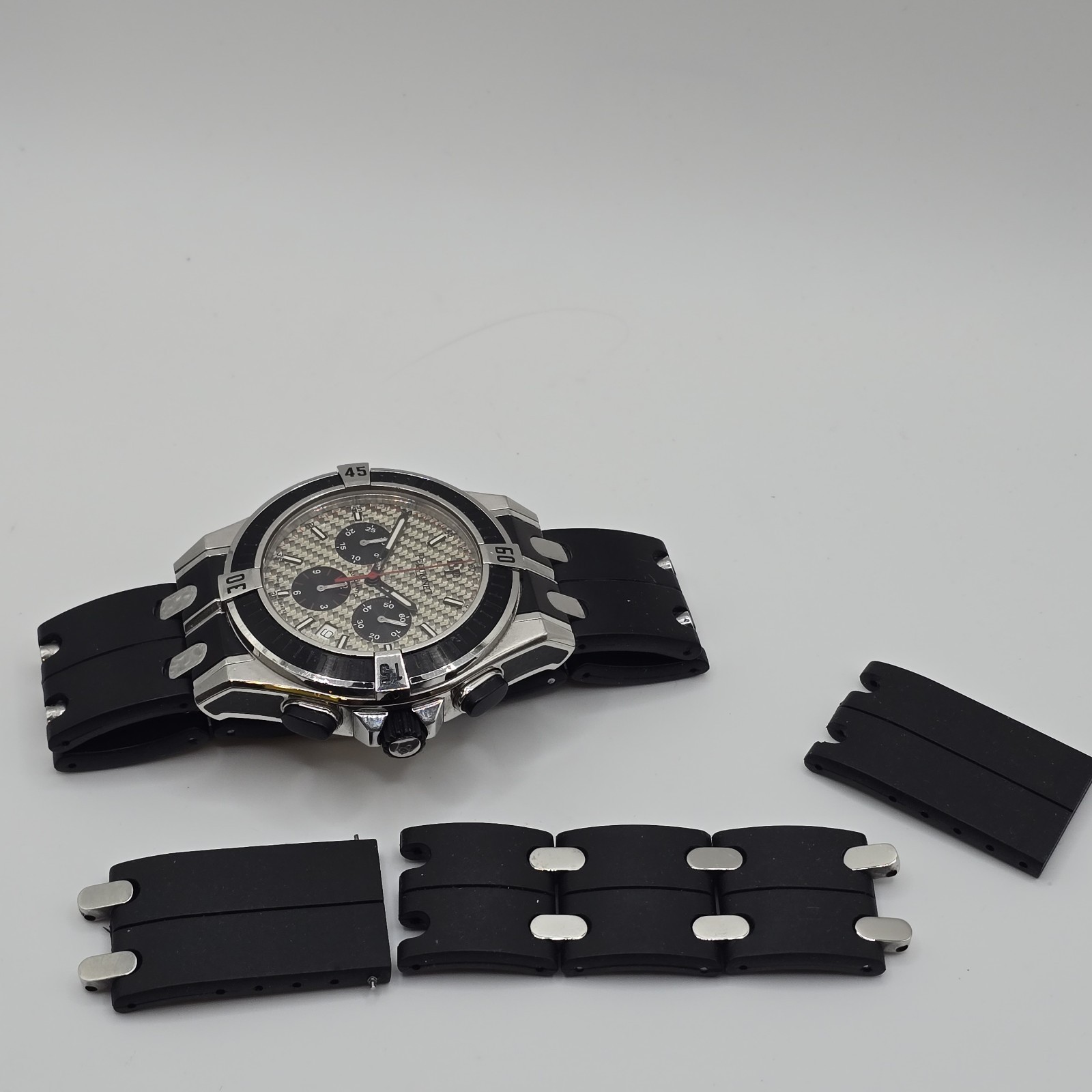 Pequignet Moorea Triomphe Automatic Chronograph Watch Carbon Fiber 44mm