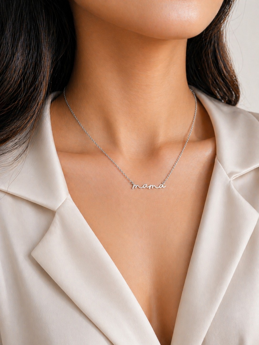 14K Gold Plated Mama Necklace Stainless Steel Gift for Mom Birthday Love
