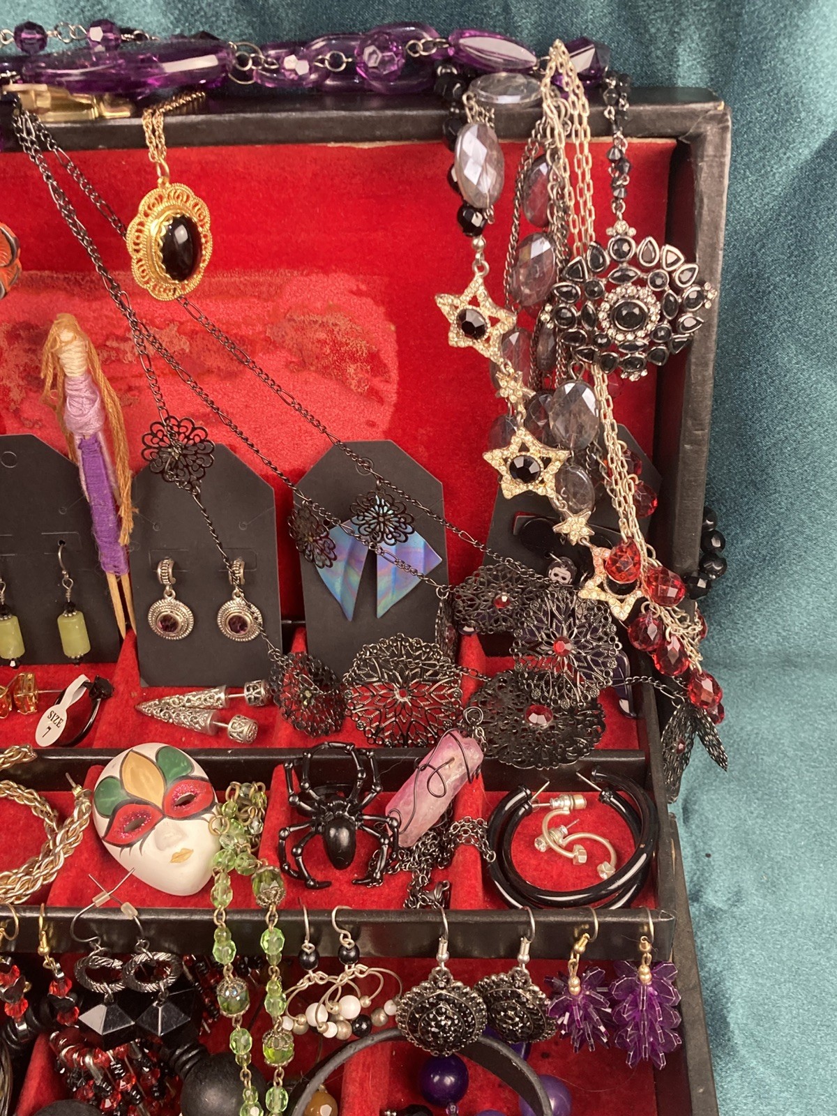 50Lot Gothic Inspired Costume Jewelry Romance Goth Earring Emo & Jewelry Box