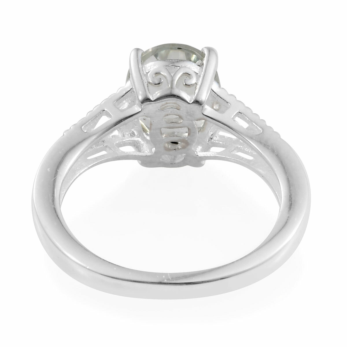 Natural Green Amethyst Ring in Sterling Silver (Size 9.0) 1.65 ctw