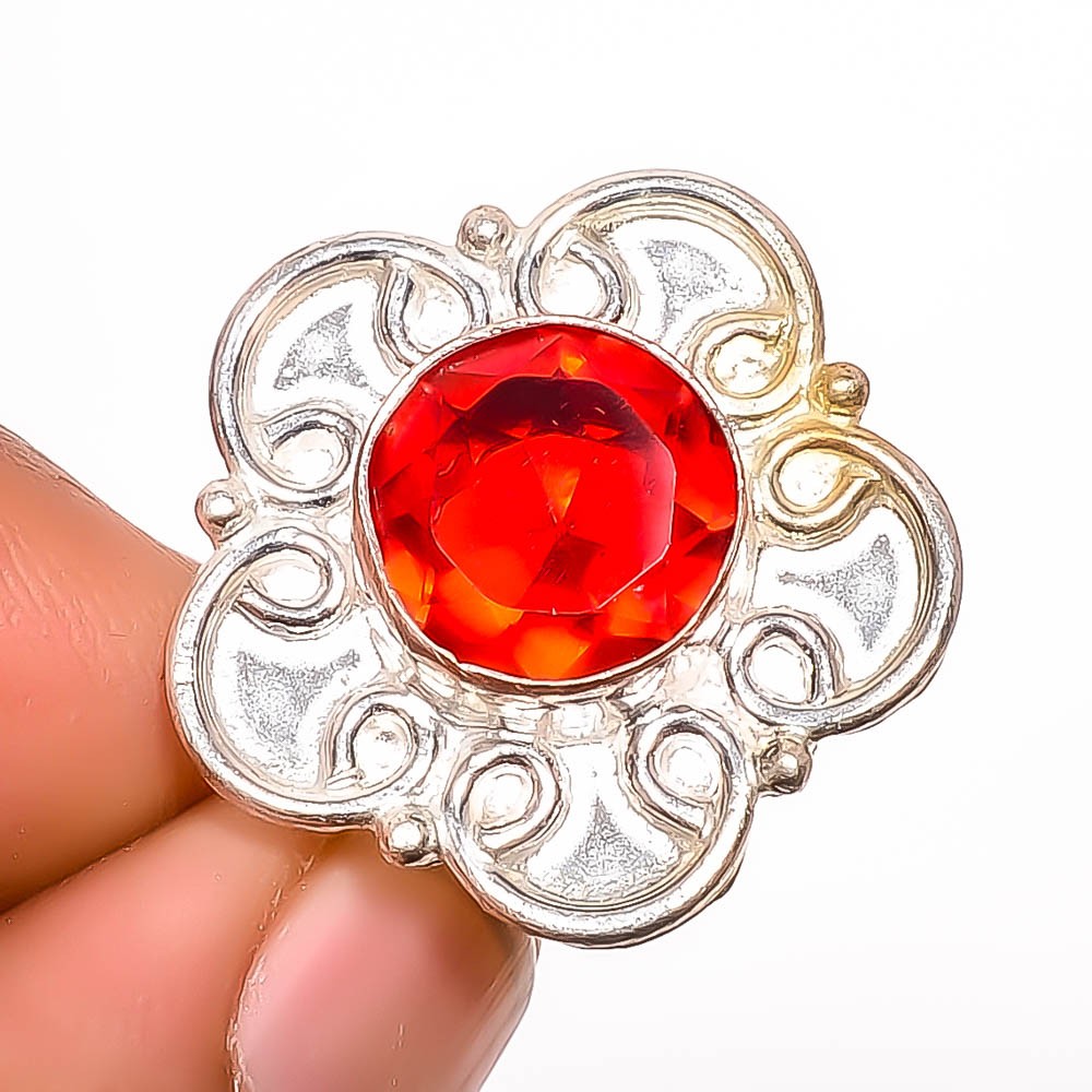 Garnet Gemstone 925 Silver Plated Ring s.6 TR7508-1863
