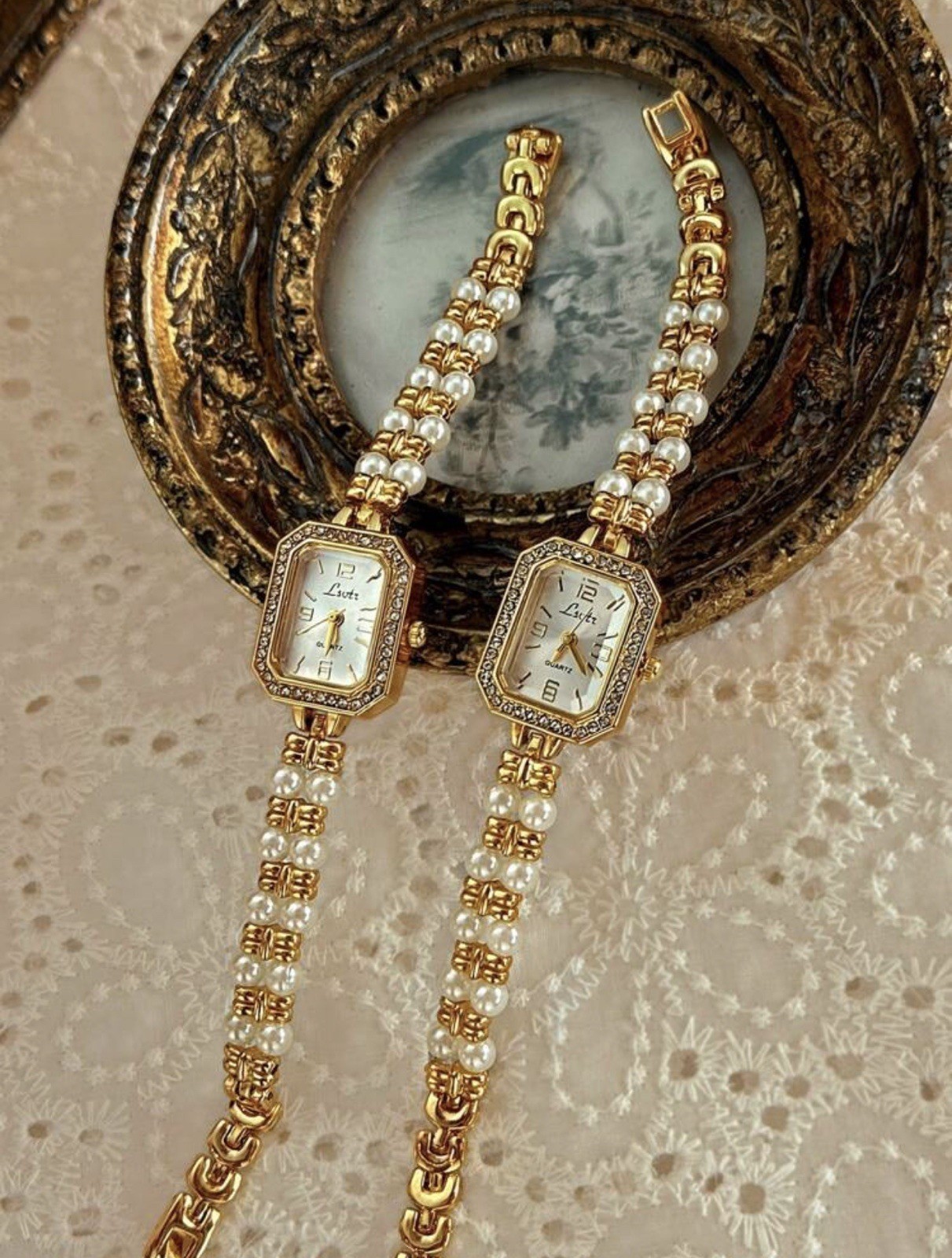 Gold French Vintage Style Unique Dainty Women’s Wrist Watch Trendy Cute Gift