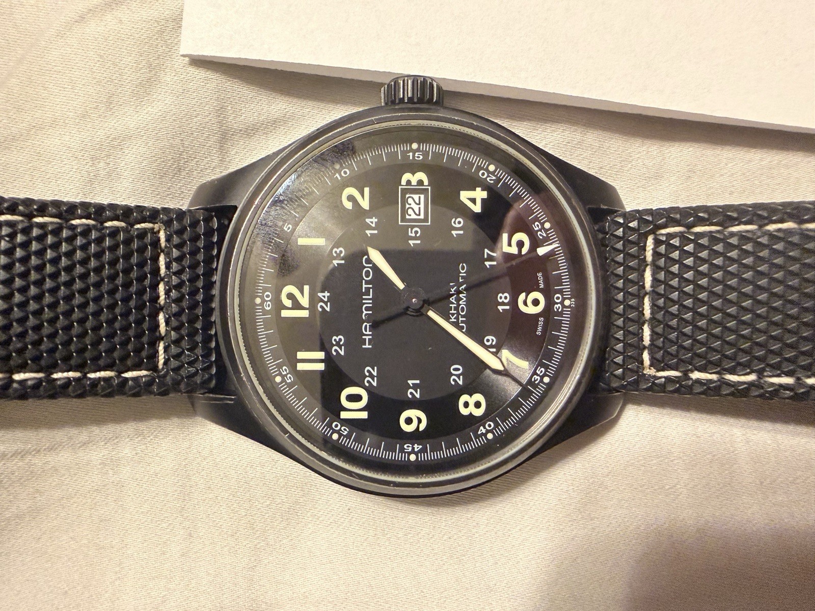 Hamilton Khaki Field Titanium PVD Plated Automatic Black 42mm Watch – H70575733