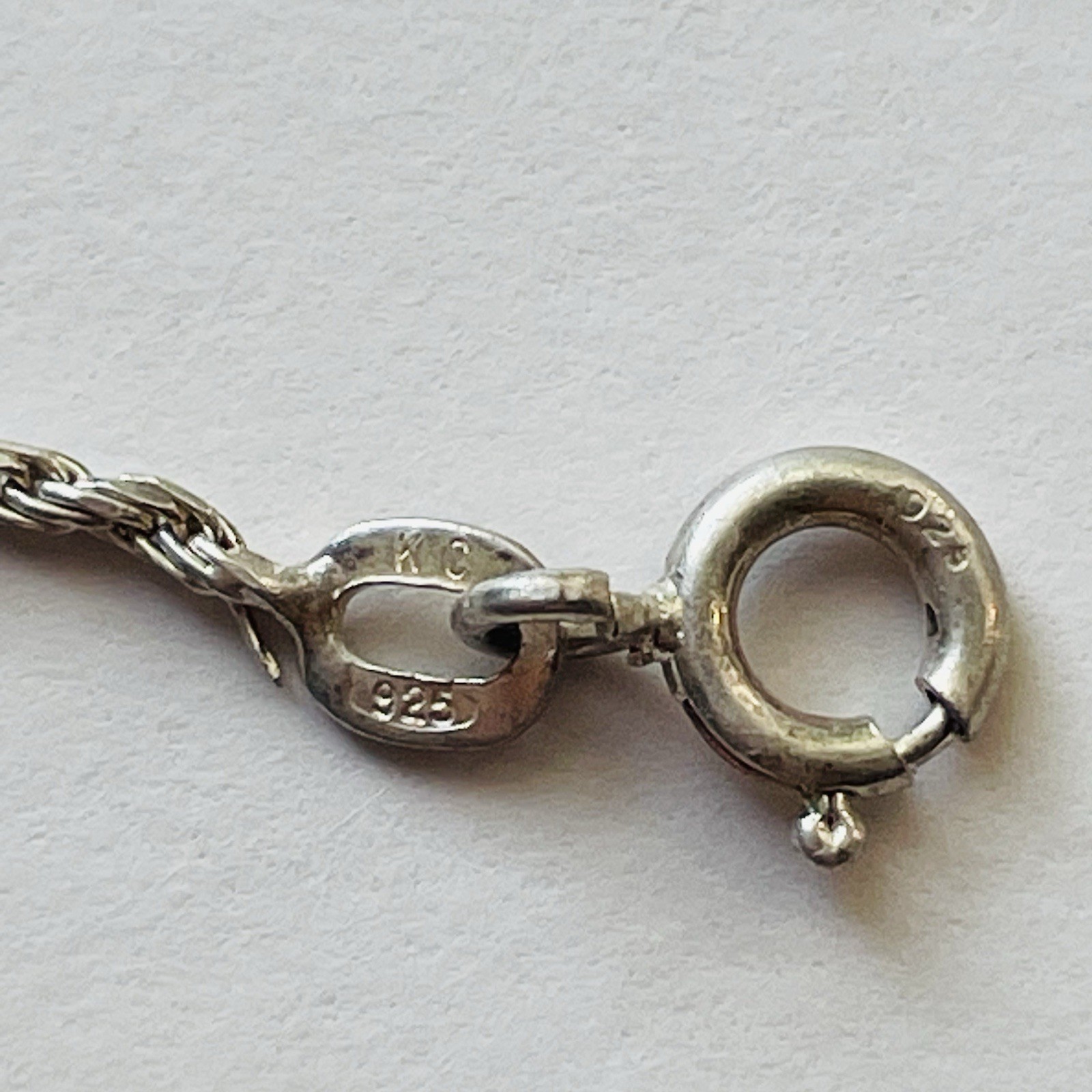 Long Vintage Sterling Silver Rope Chain 925 30 Inches Marked KC 925