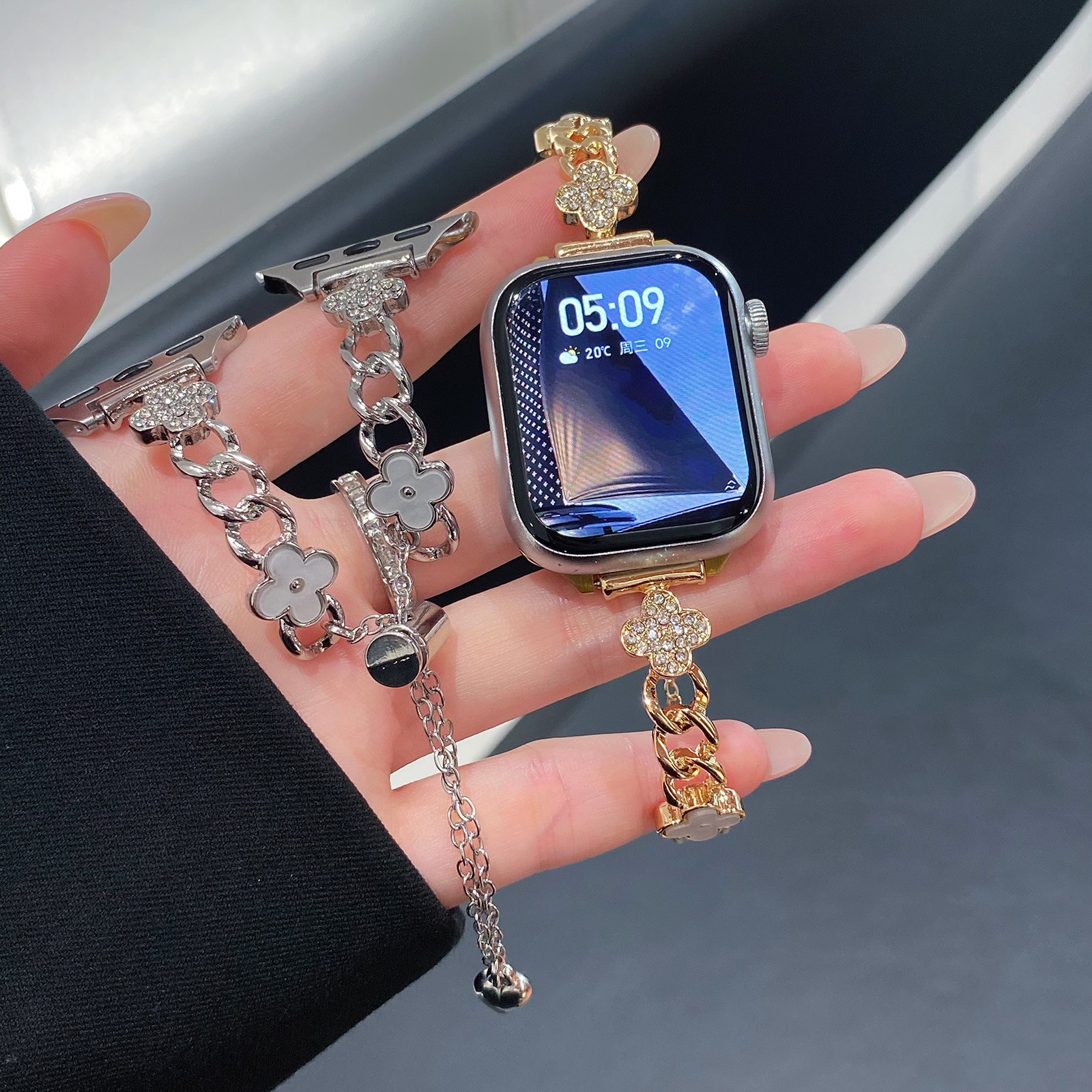 For iWatch Series 11/10/9/8/7/SE/Ultra 3 Elegant Metal Bracelet Strap Watch Band