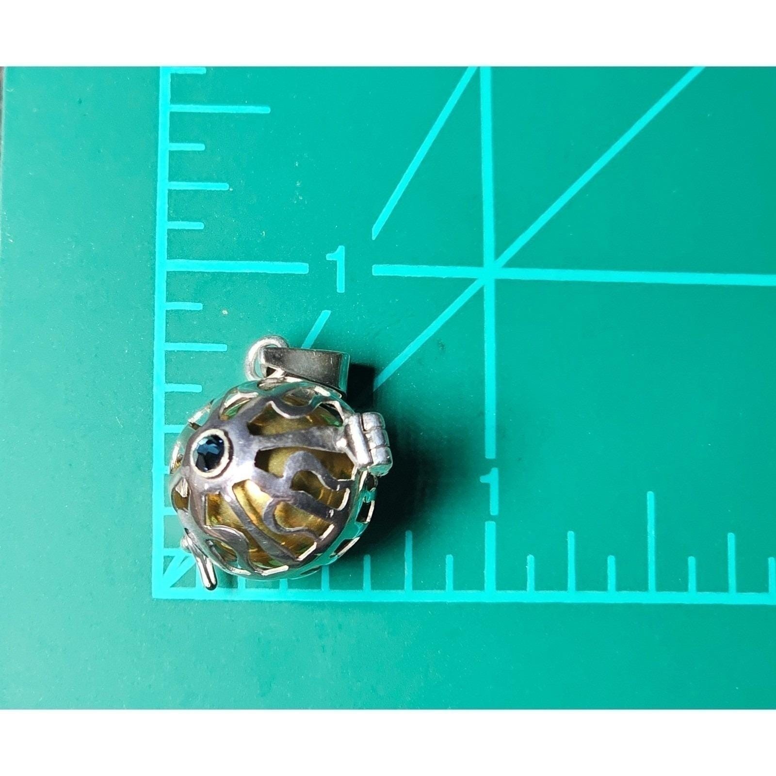 Vintage Sterling Silver Jingle Ball Pendant .925 Harmony Sphere