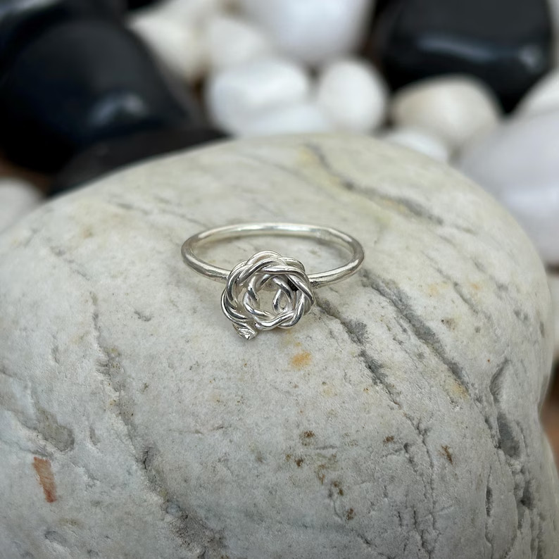 925 Sterling Silver Love Knot Ring Handmade Symbolic Friendship Jewelry