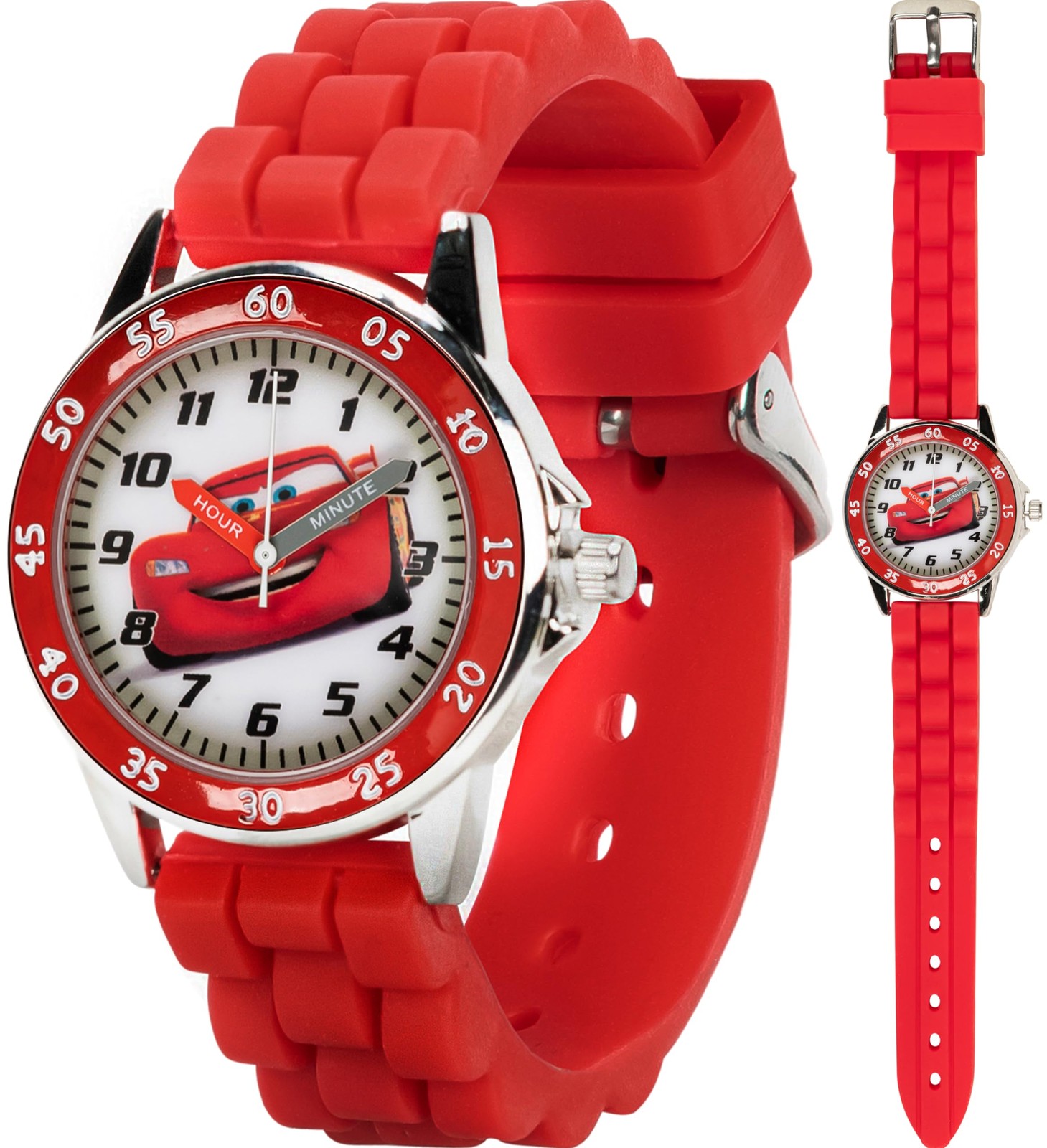 Disney Cars Kids Watch Time Teacher Adjustable Strap Safe Non Toxic Learning