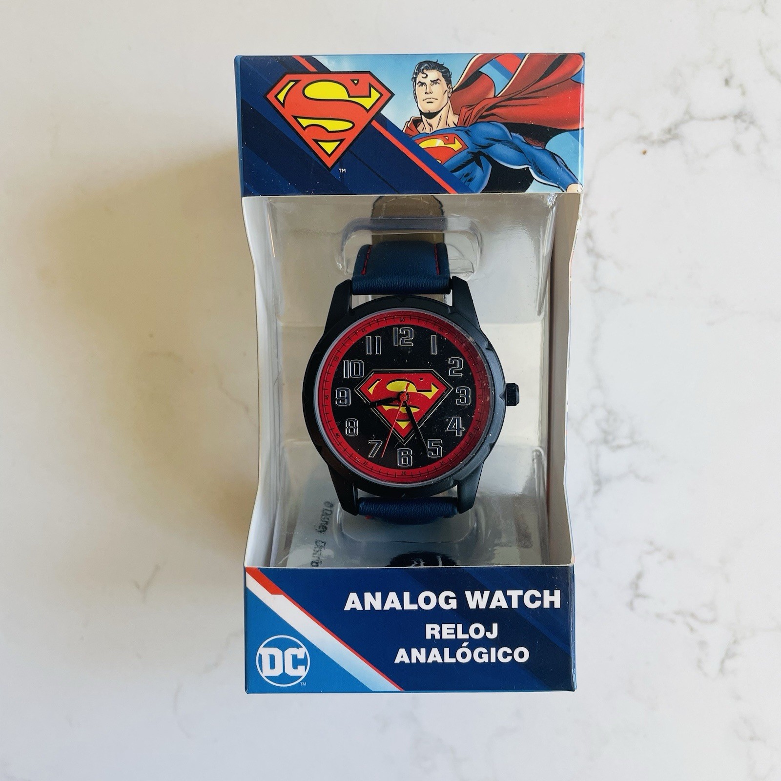 Superman Logo Wrist Watch Accutime DC Superhero Analog Timepiece