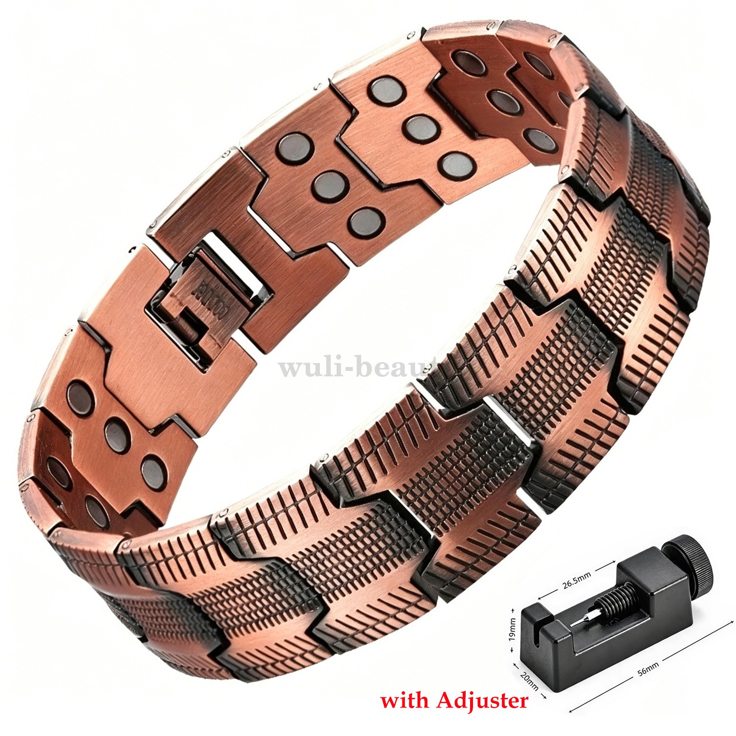 Men’s Copper Bracelet,100% Copper 3500 Gauss Magnetic Bracelets with Sizing Tool