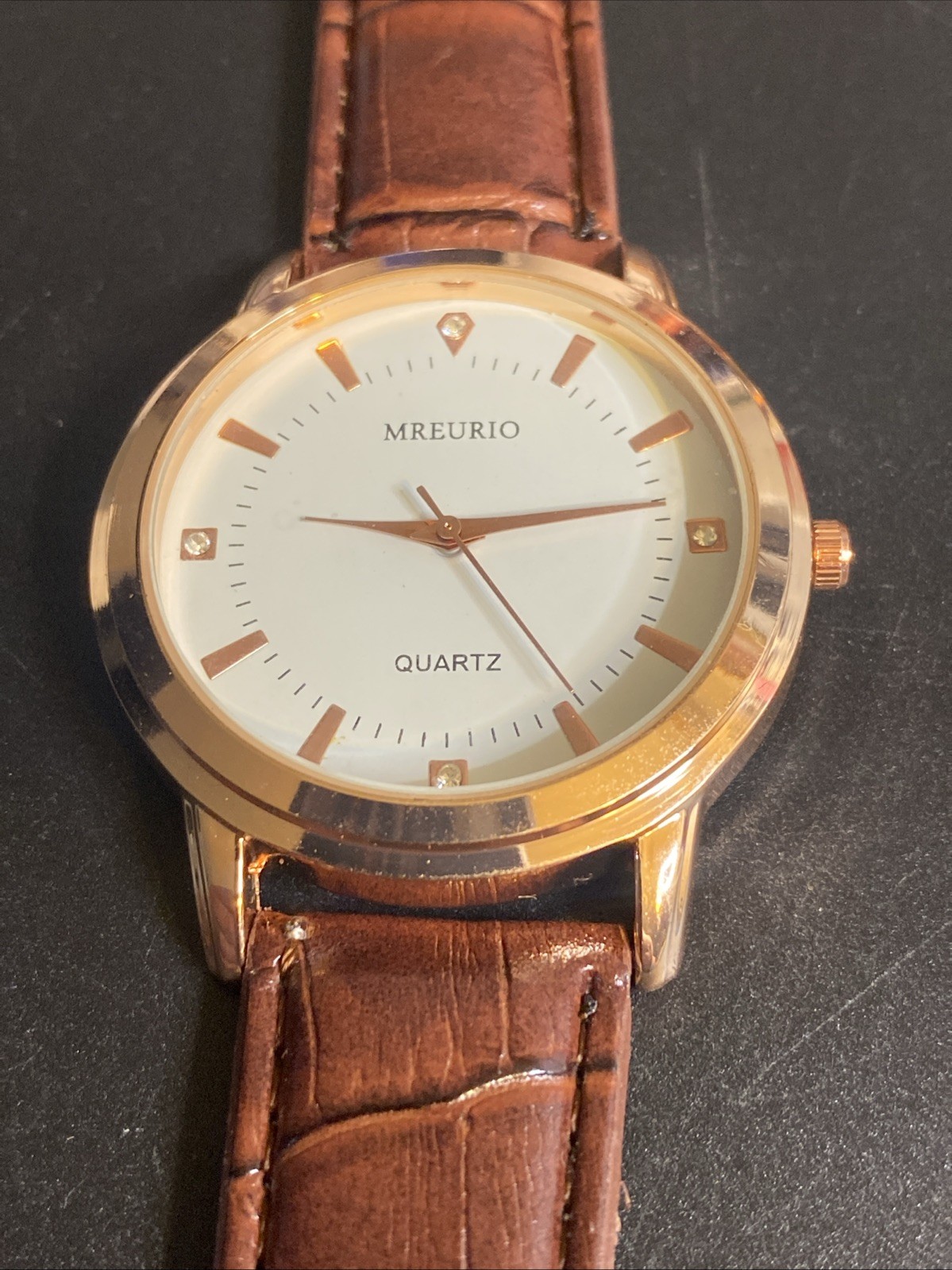 Mreurio Round Rose Gold Tone Watch in Men’s New Battery