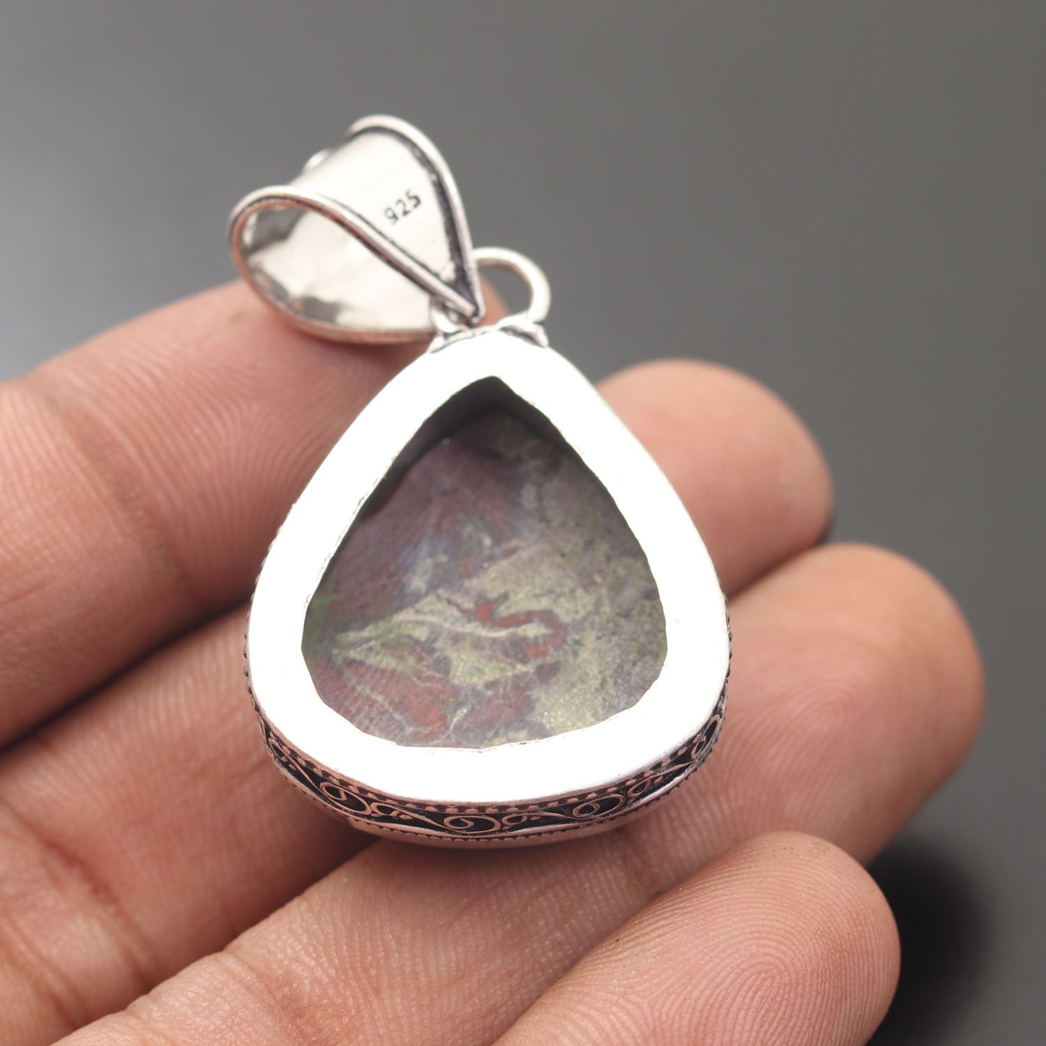Bloodstone Gemstone 925 Sterling Silver Handmade Pendant Jewelry Gift For Wife
