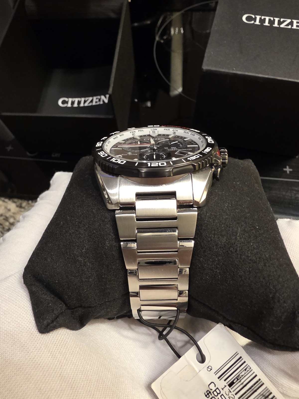 Citizen Eco-Drive Radio Controlled Chronograph Tachymeter 200m 43mm Black