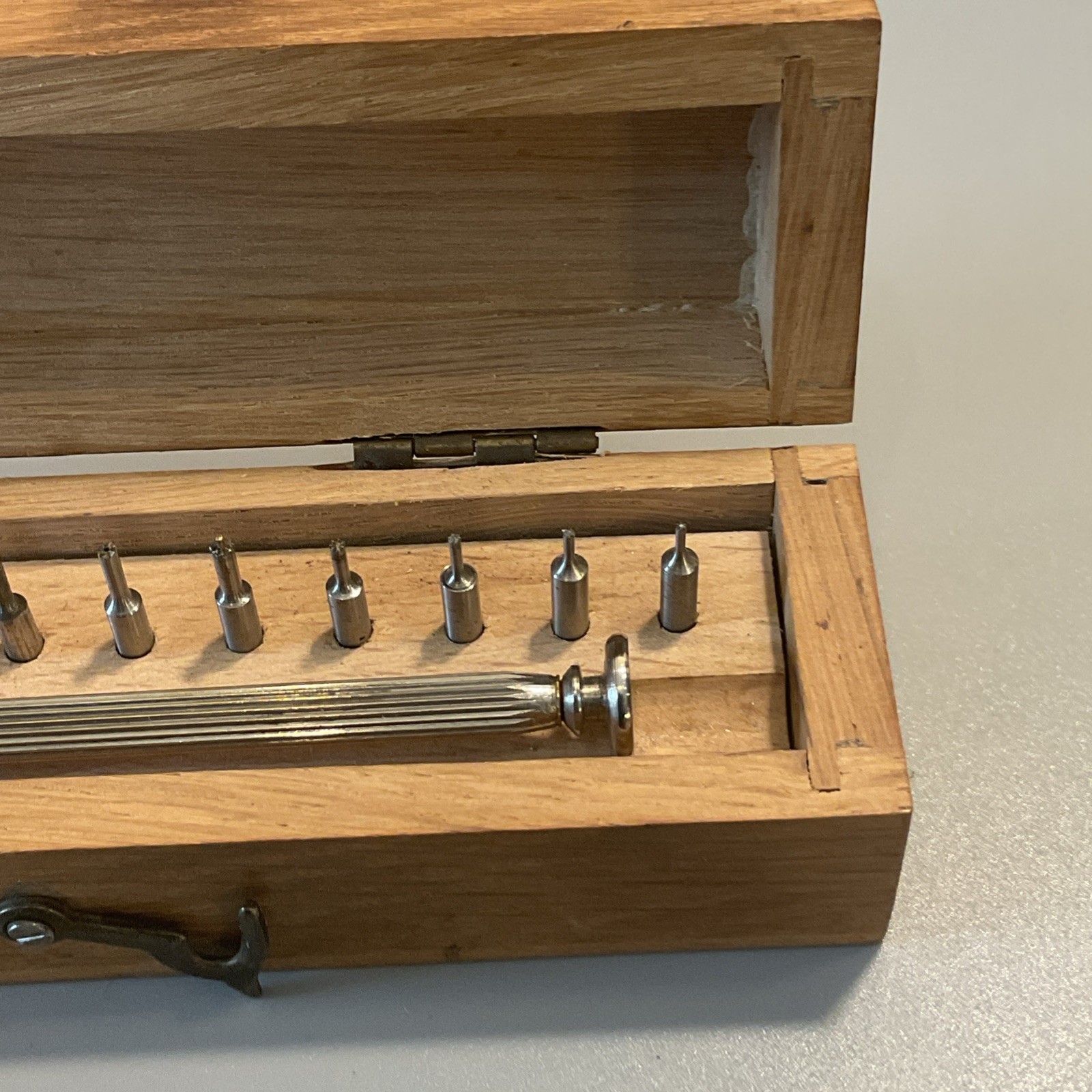 Watchmaker Estate Vintage WATCHMAKER COUNTERSINKS Original Wood Case