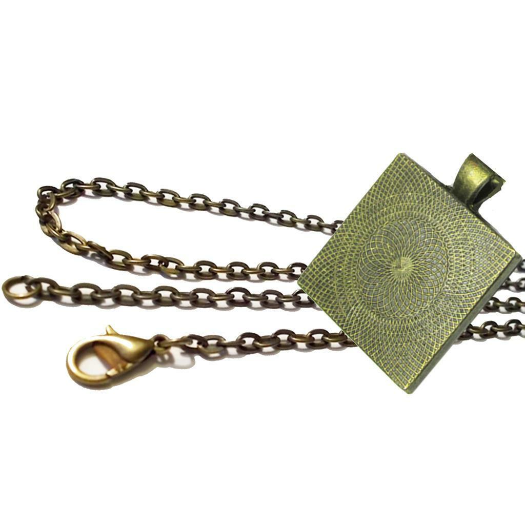 Looking Out Window Glass Top Necklace on Chain Handcrafted Gifts Spring Flowers