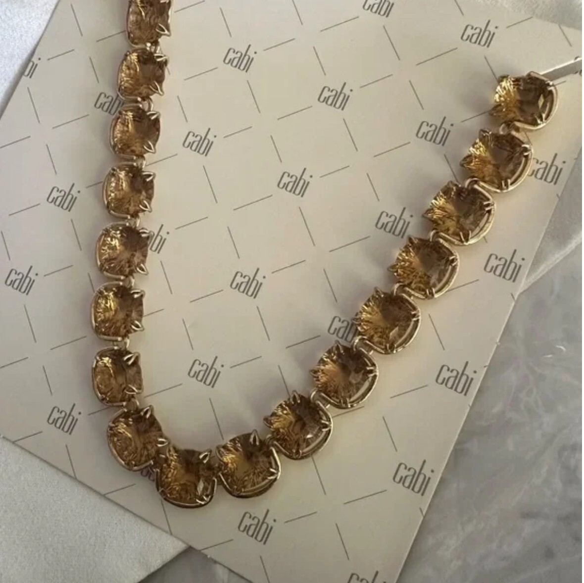 Cabi New NIP Twinkle Necklace #2264 faux gold w gold crystals Was $109