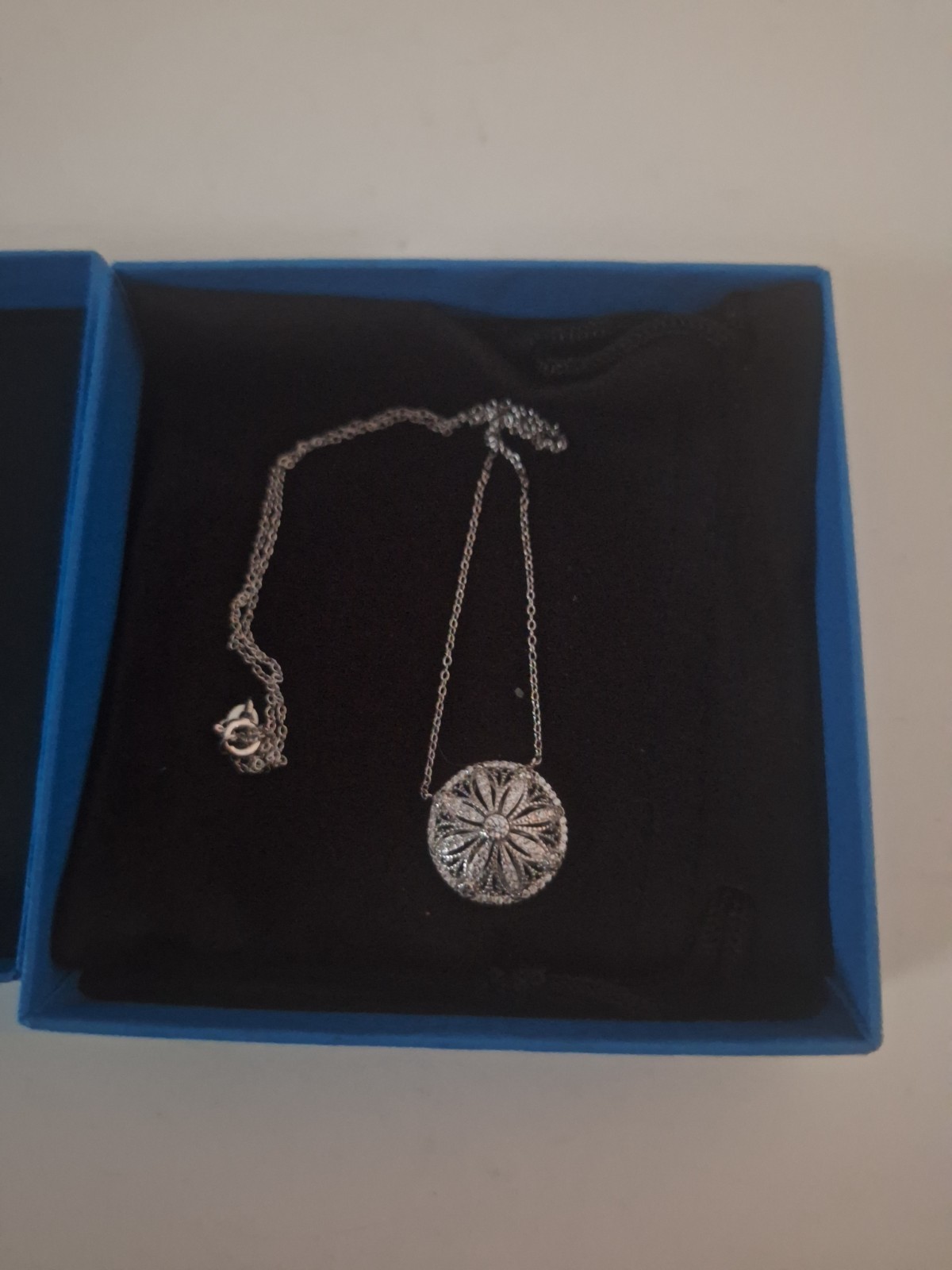 Bella Luce 0.72CTW Rhodium Over Sterling Silver Flower Necklace New In Box
