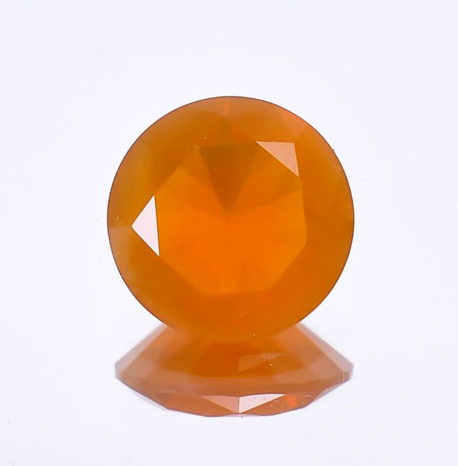 2.50 Cts Natural Mexican Fire Opal Round Faceted Cut Loose Gemstone 10X10X6 mm