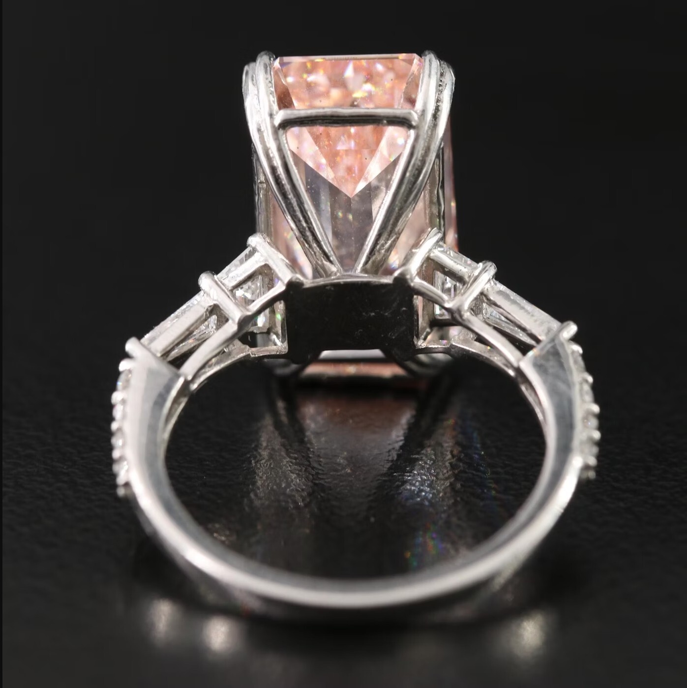 IGI Report Platinum 9.81 CTW Lab Grown Diamond Ring & Fancy Intense Pink Size 6