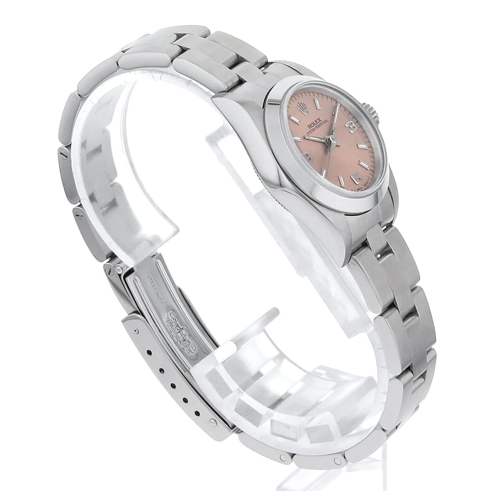 ROLEX Oyster perpetual 67180 pink 369 white bar S Number second hand Women