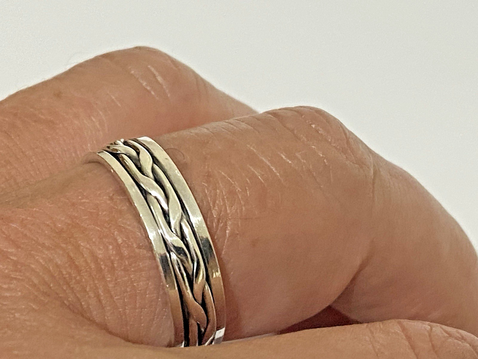 Vintage Sterling Silver 6mm wide 5.7gr Spinner Ring Size 13.25