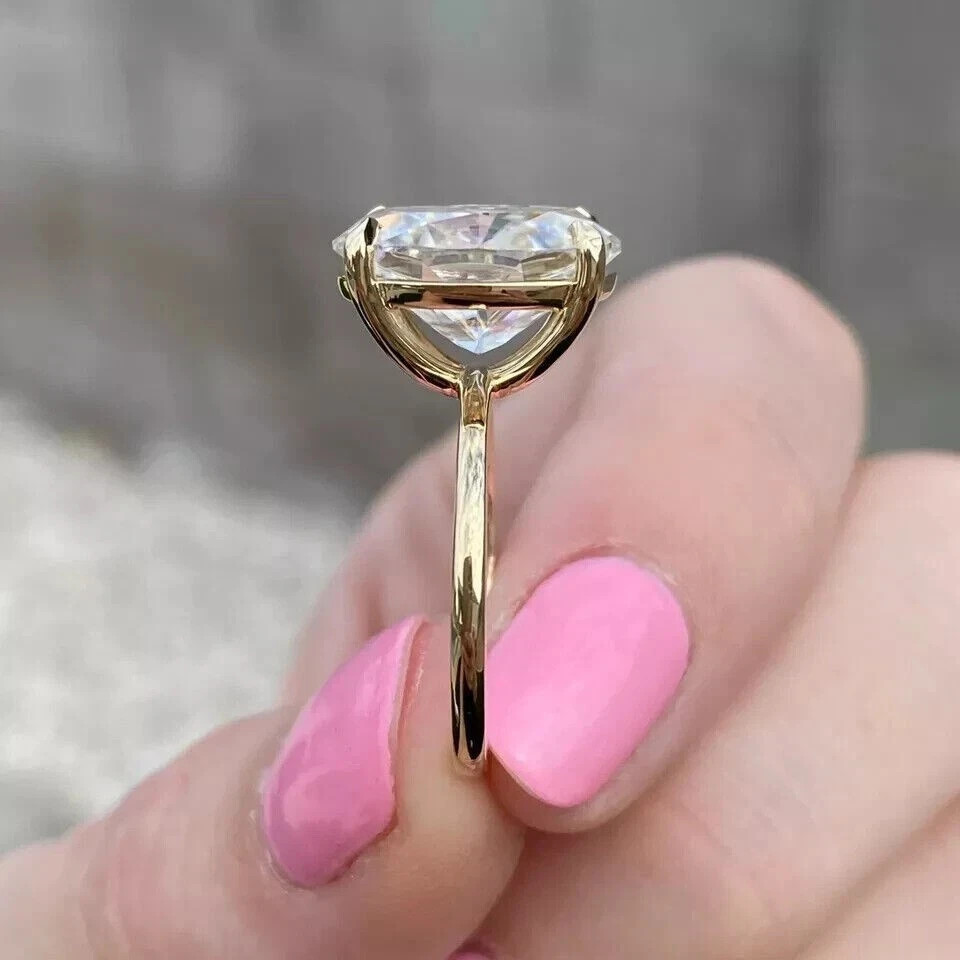 Lab Grown Diamond Ring Oval Cut 14k Yellow Gold IGI Certified 3.5 Ct VVS E F