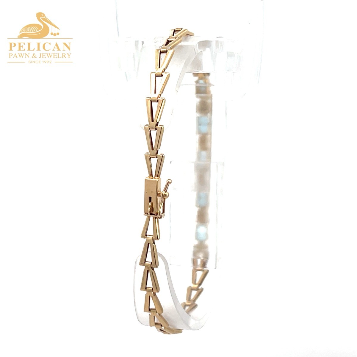 7.2″ Women’s 10KT Gold Diamond & Aquamarine Bracelet, .012CTW (se-jl (PPJ056466)
