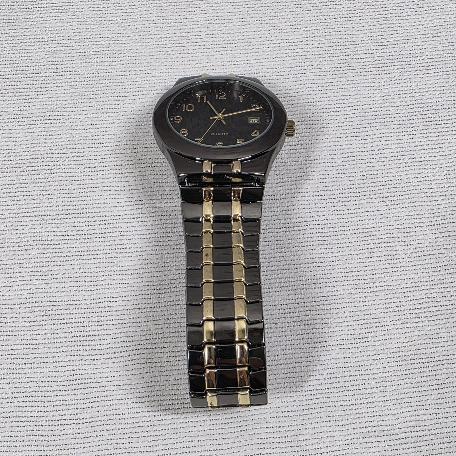 Quartz Men’s Watch Stretch Band Accutime Watch Corp Needs Battery