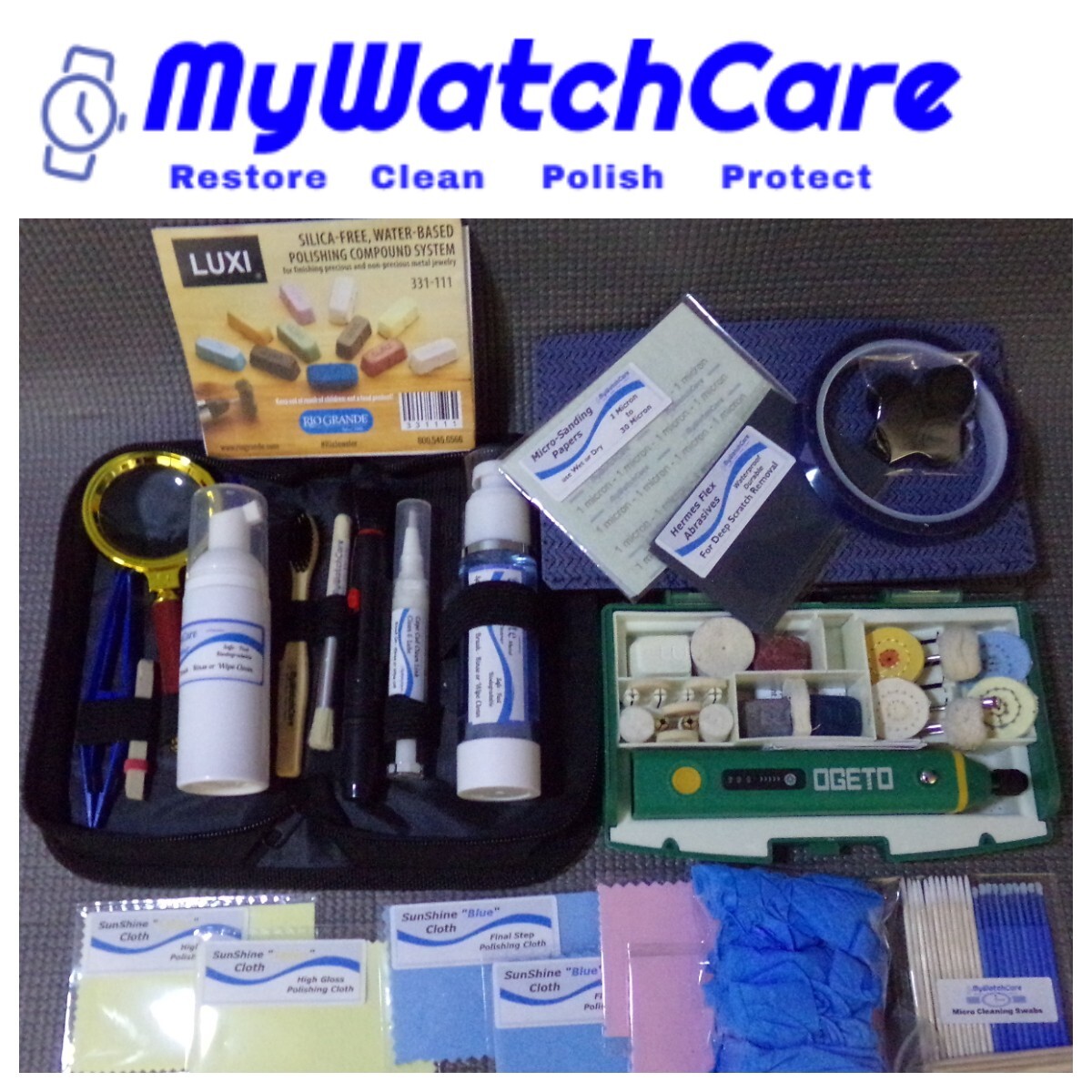 115 pc Watch Scratch Remover, Polishing and Cleaning Kit w/Step by Step Guide