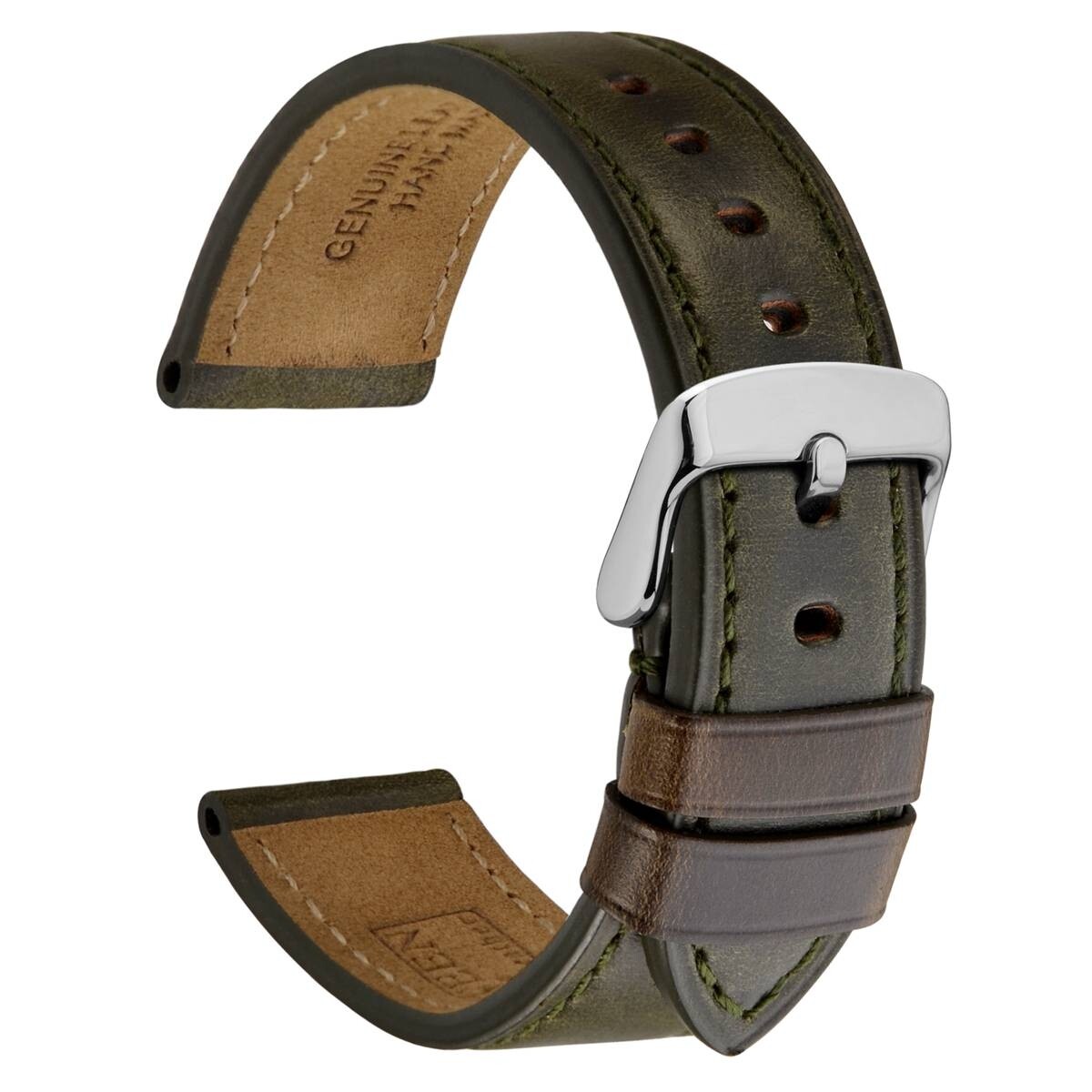 WOCCI Vintage Leather Watch Band 18mm 19mm 20mm 21mm 22mm 23mm 24mm