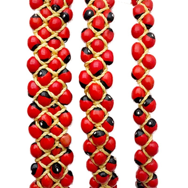 Bracelet de Peonia Ajustable, Huayruro layers of seeds Bracelet Adjustable