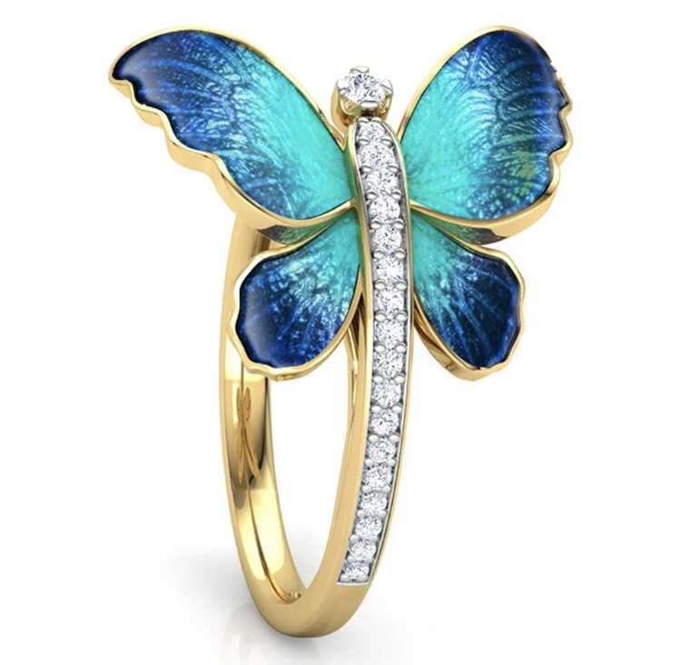Women’s Fashion Jewelry Crystal Butterfly Rhinestone Ring 85-4