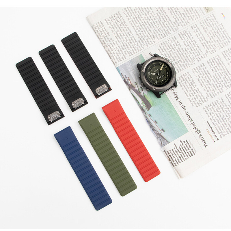 For Garmin Fenix 7/7X/6/5/3 22/26MM Quick Fit Silicone Link Magnetic Strap Band
