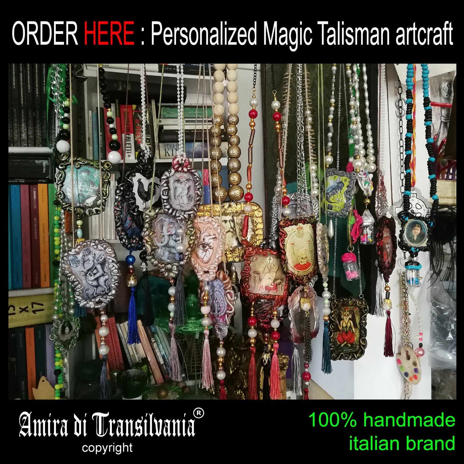 Black Magic Talisman Skull Bones Charm Amulet Dark Pendant Occult Symbol Voodoo