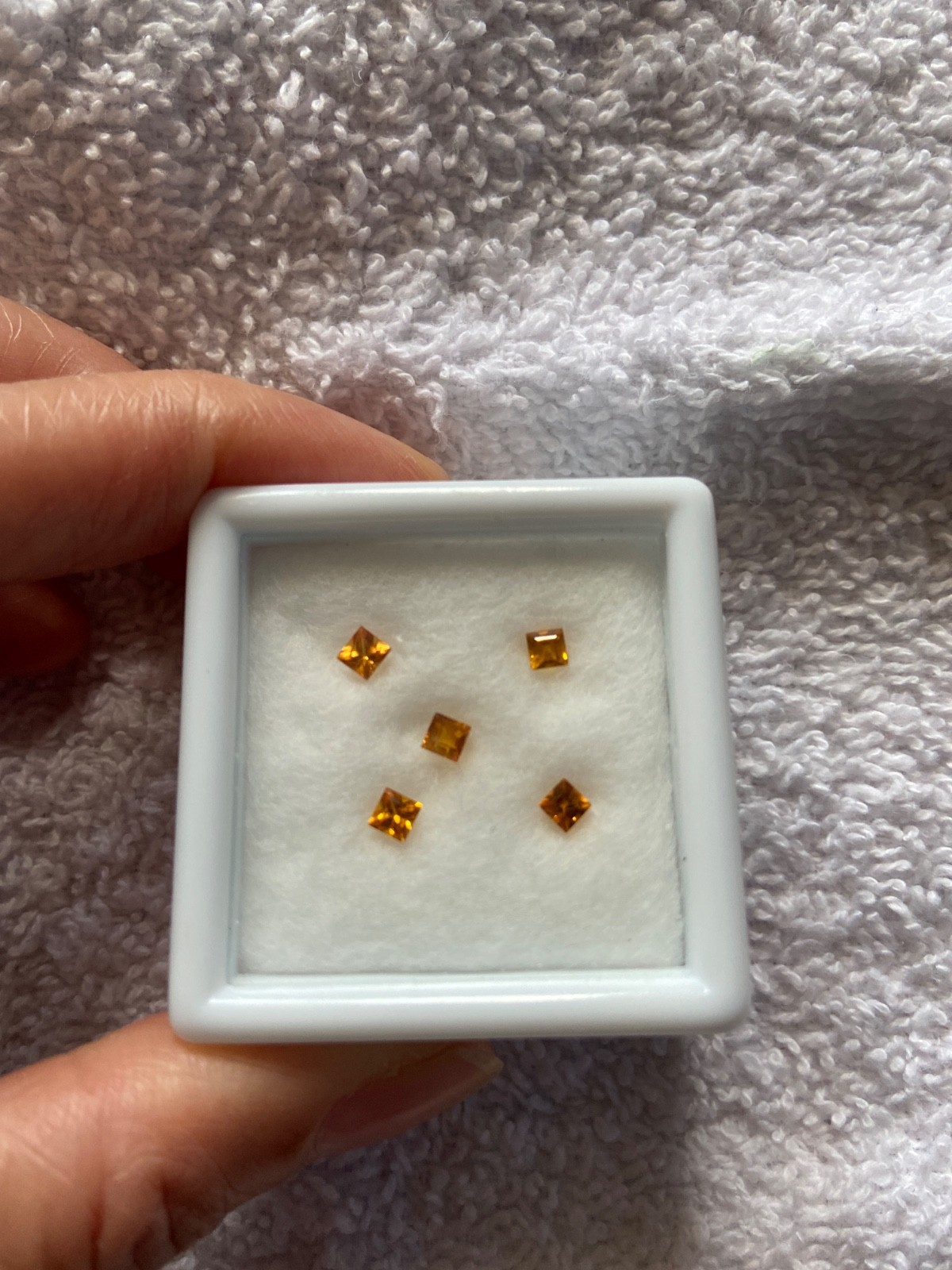 1 carat in total natural square yellow sapphire
