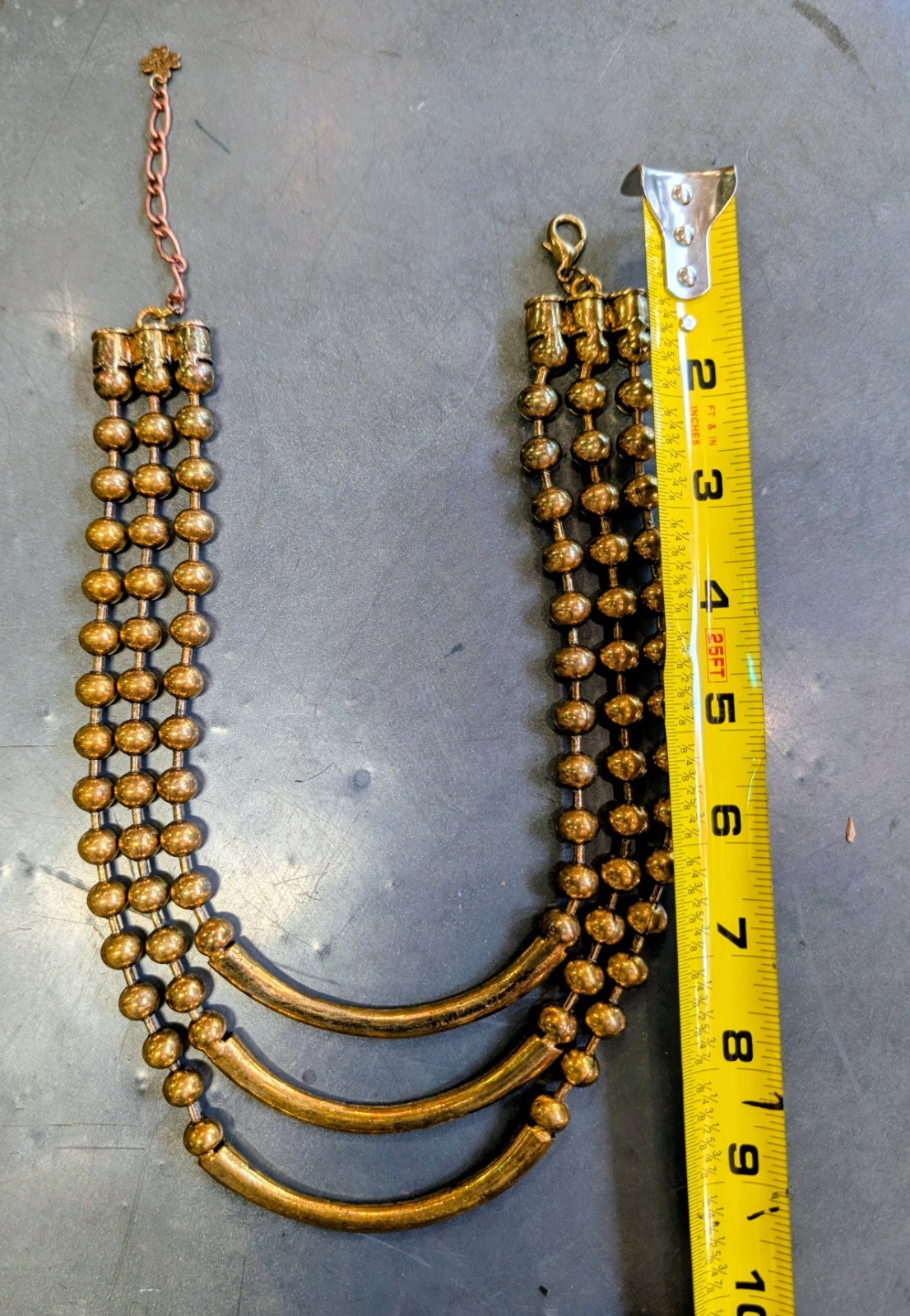 MCM Brass 3 Strand Necklace