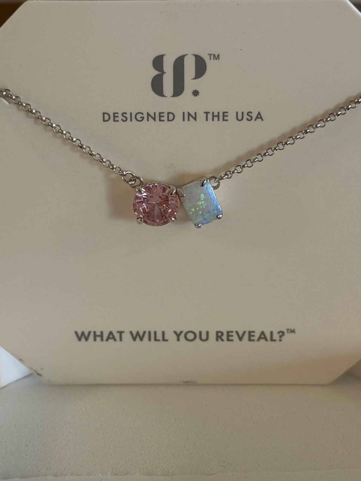 Bomb Party Unique Duo Rose Quartz CZ & LG Frosted Opal .925 Sterling Silver