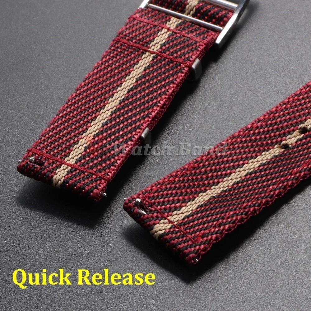 20 22mm Nylon Strap for Tudor Omega Seiko Watch Band Canvas Quick Release