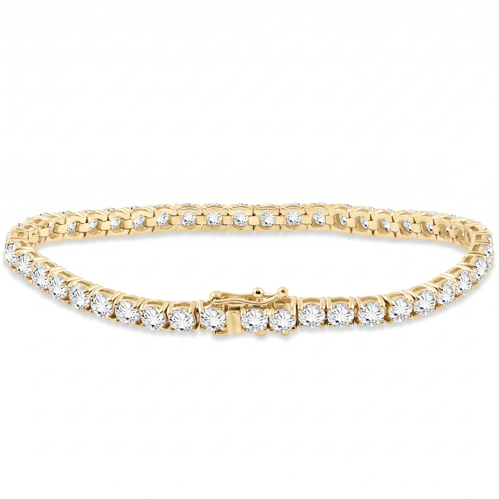 9 1/2 ct Diamond Tennis Bracelet 14K Yellow Gold 7″