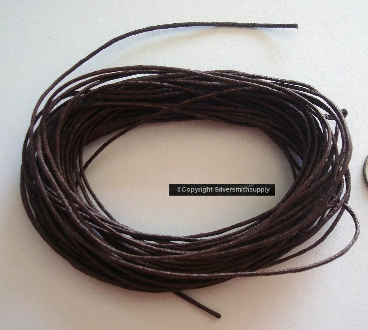 Brown waxed cotton beading cord 24 feet .5mm necklace woven lace 7 meters M015