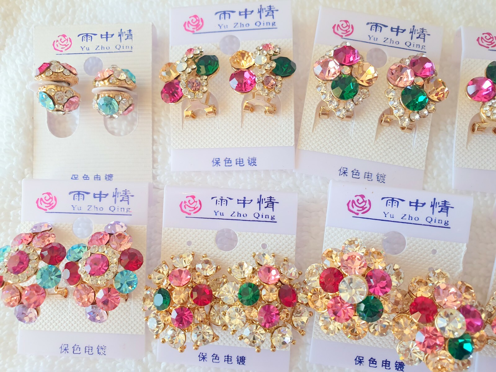 Joblot 18 Pairs Mixed Design Sparkly Diamante stud Earrings-NEW Wholesale lot A