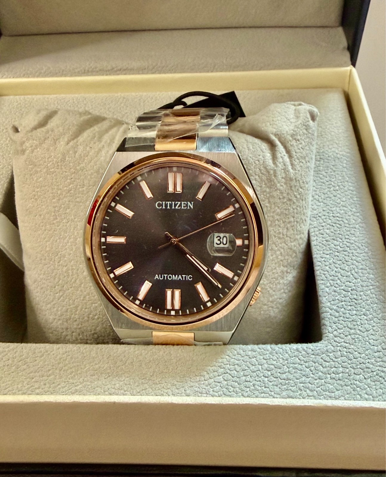 Tsuyosa Automatic Black Dial Two-Tone Men’s Watch NJ0154-80H