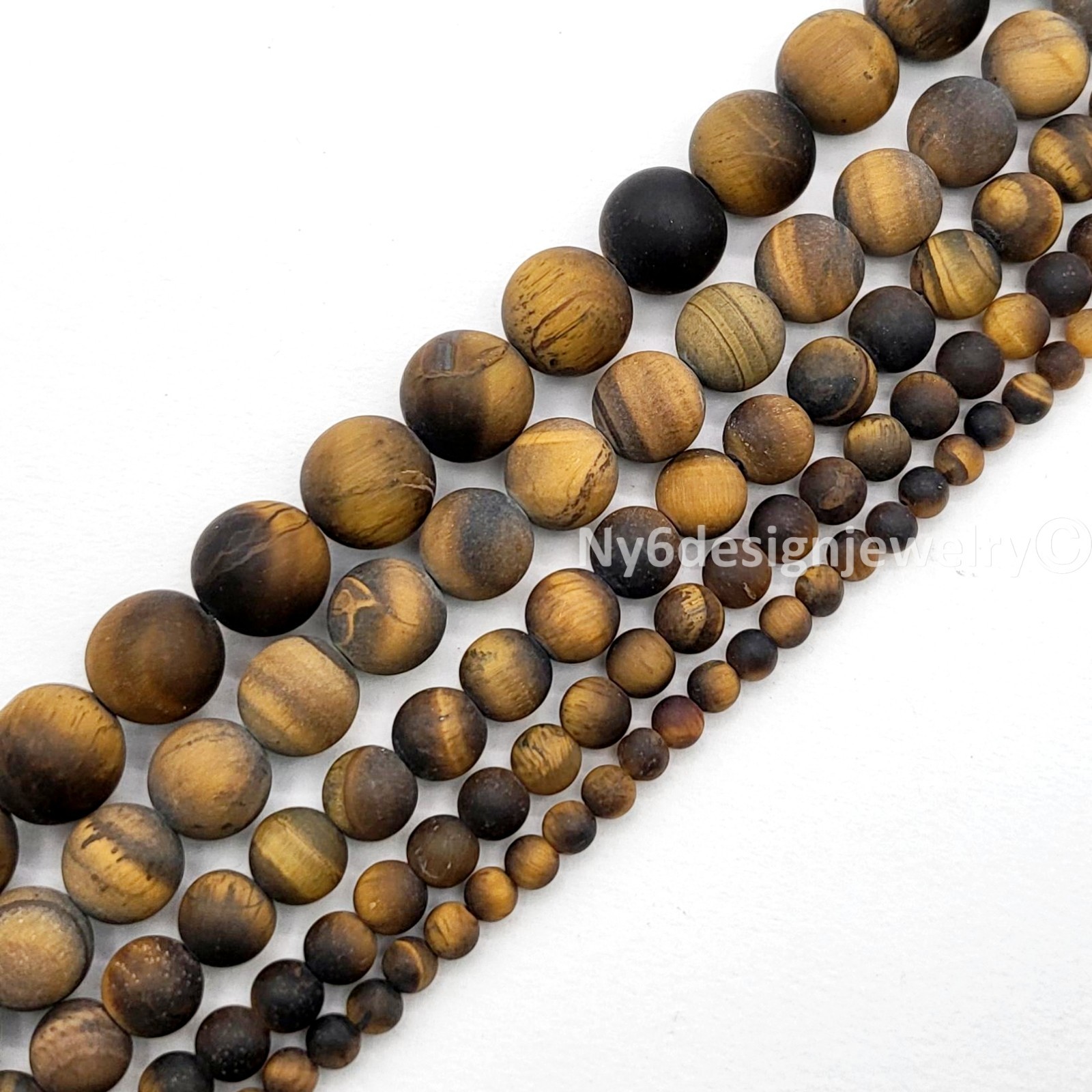 Natural Tiger’s eye Matte Round Spacer Loose Bead 15″ 4,6,8,10,12mm Frosted Bead