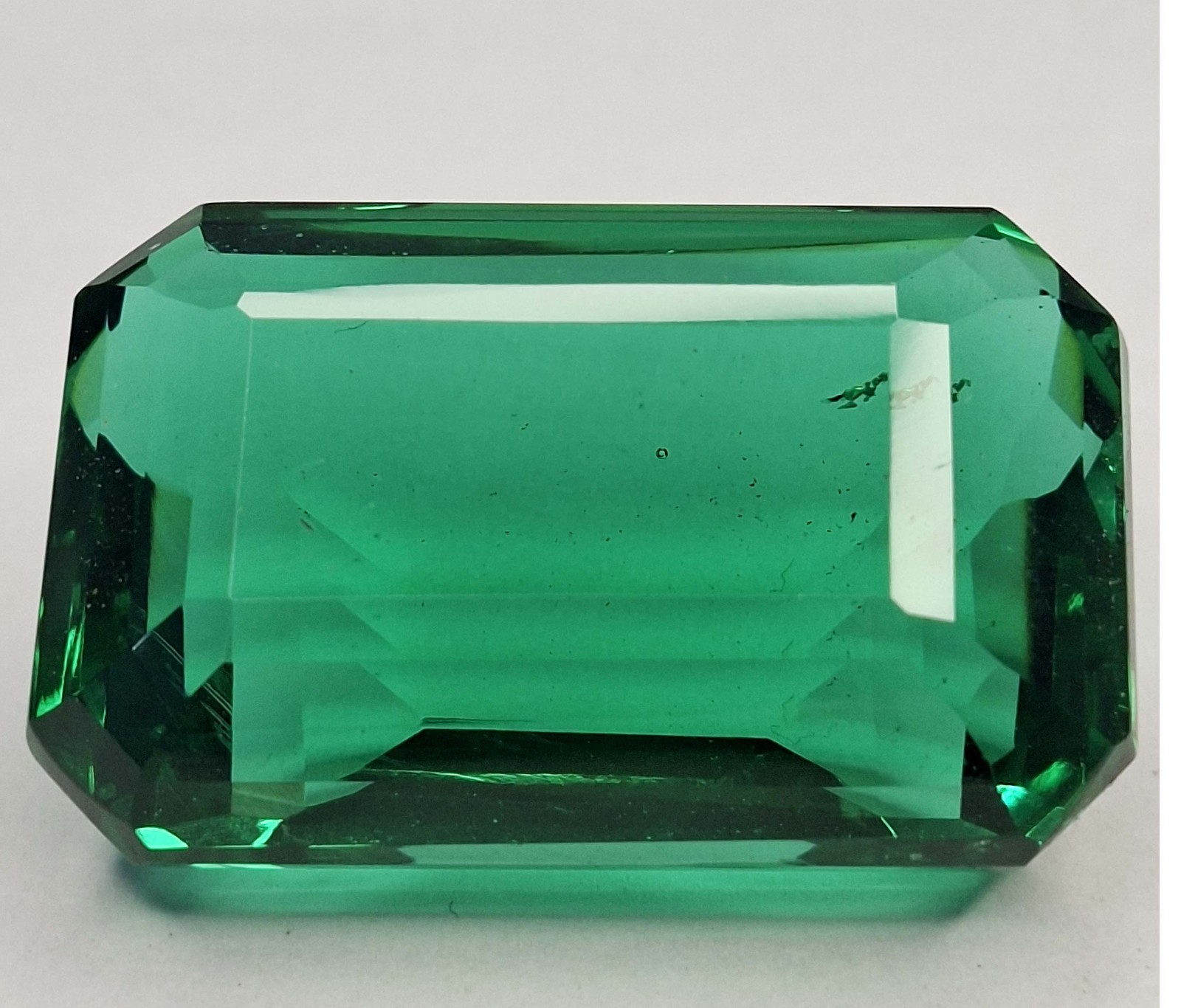 Emerald Cut Lab-Created Green Emerald 126-128 Ct Certified Loose Gemstone RK1115