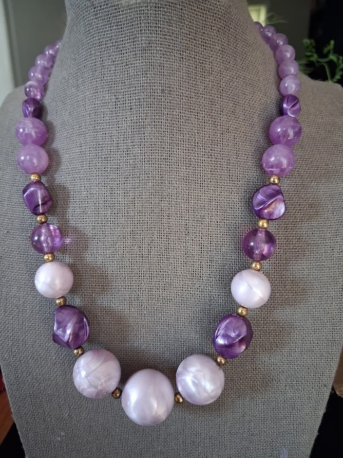 17 inch Purple beaded necklace