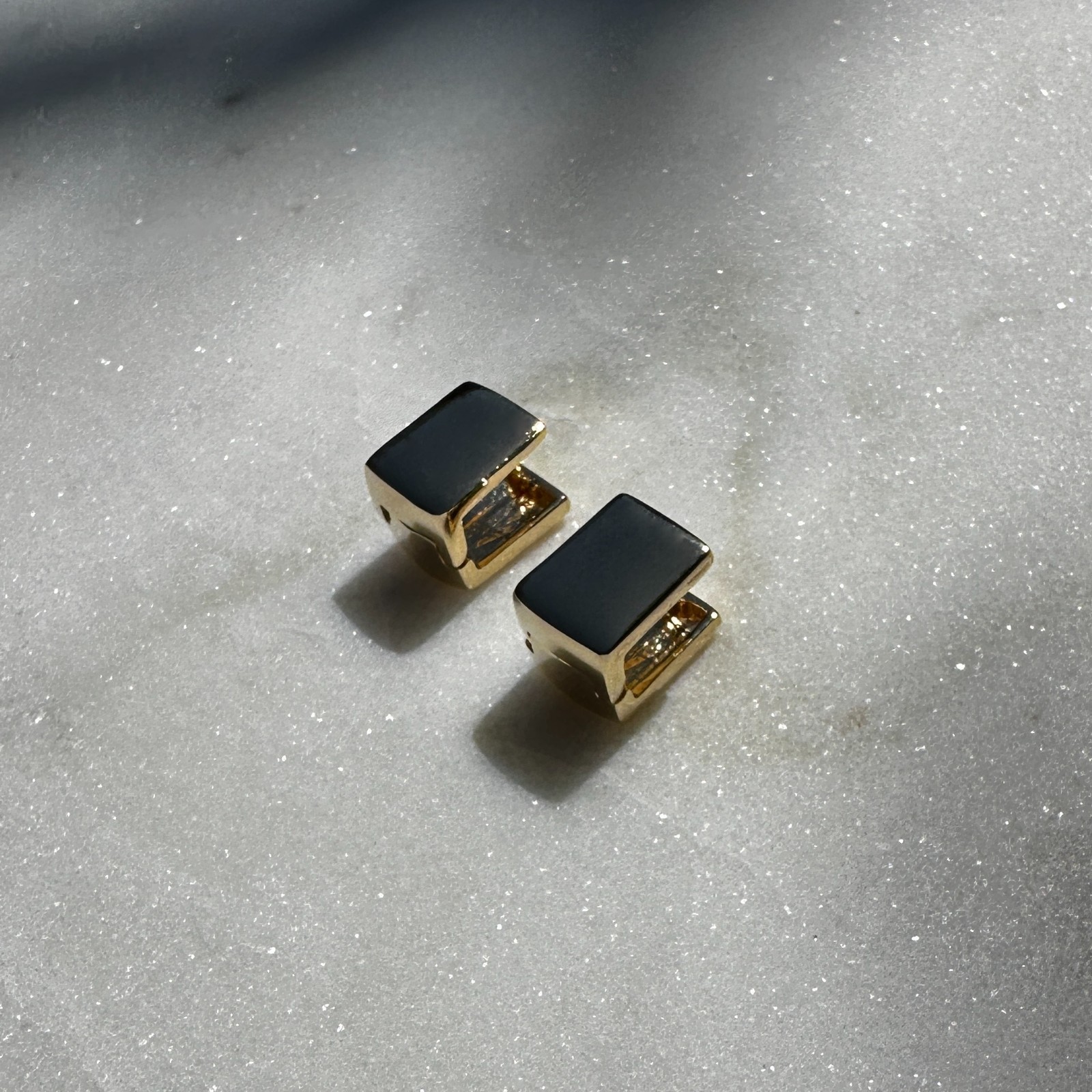 18K Gold Filled Cube Clicker Earrings