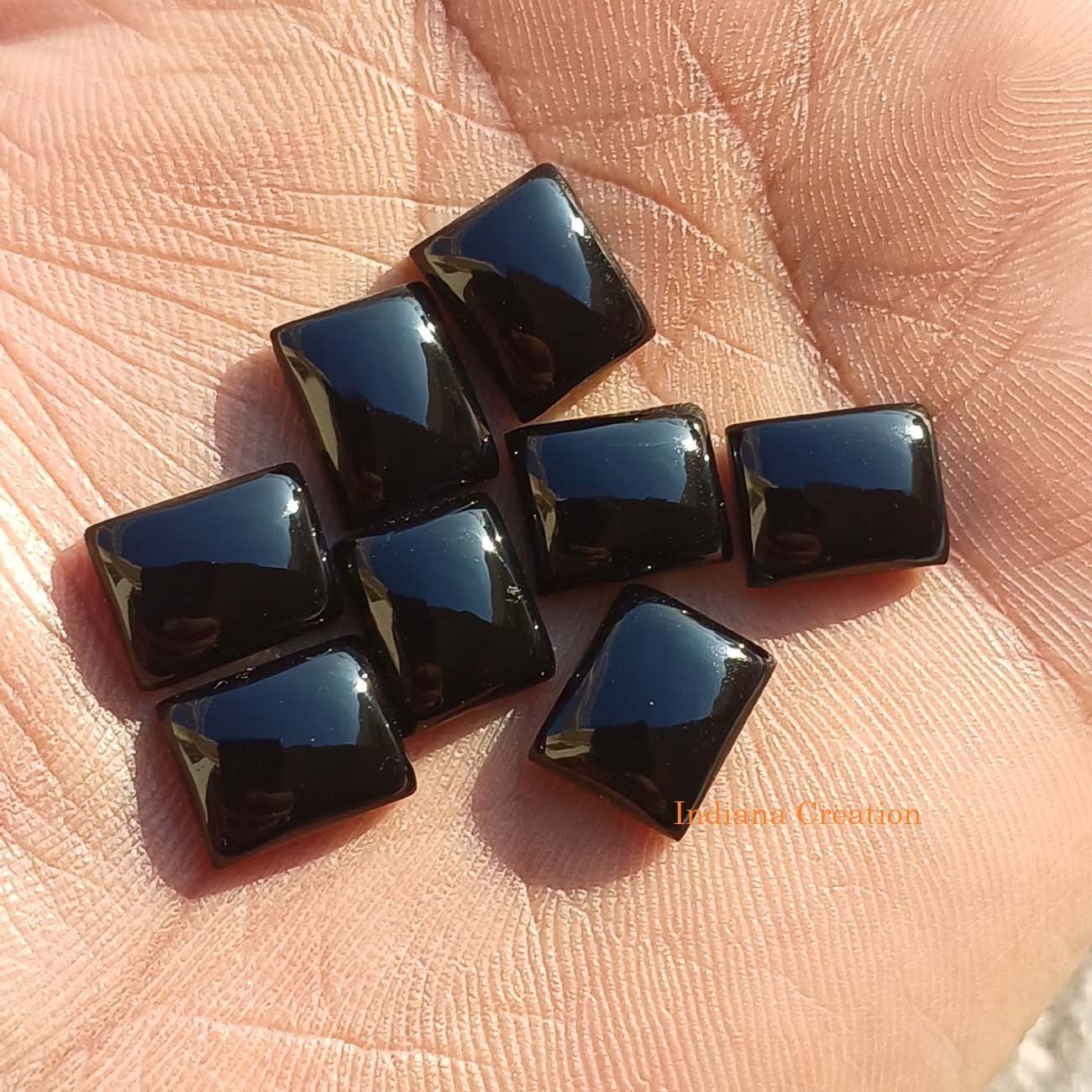 Natural Black Onyx Rectangle Cabochon 6x8mm To 20x25mm Loose Gemstone
