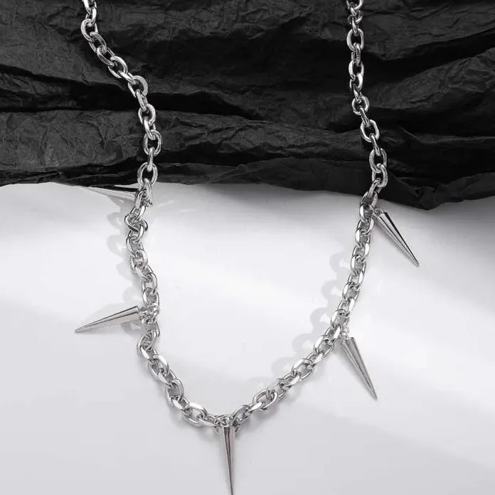Punk Hip Hop Gothic Metal Rivet Cross Choker Necklace Y2K Trendy Pendant