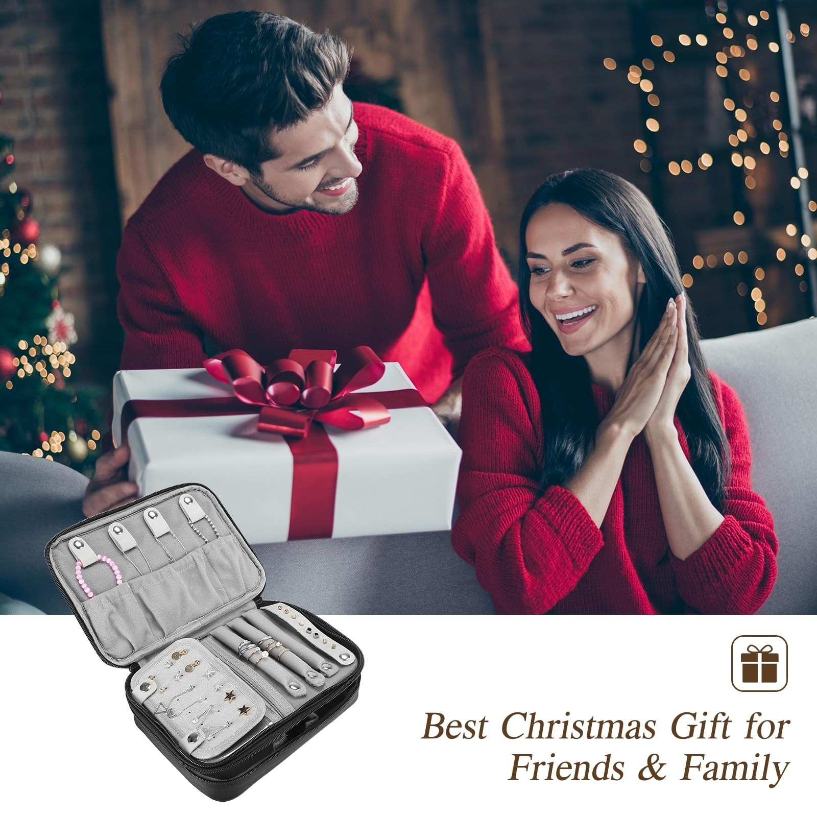Travel Jewelry Case Organizer Bag, Soft Padded Jewelry Carrying Pouch Portable S