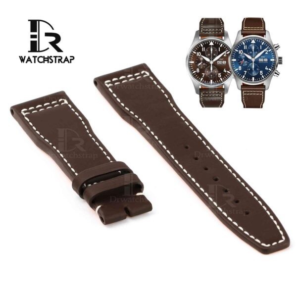 Handmade calfskin Santoni leather watch strap for IWC Pilot Spitfire